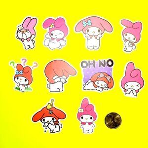 3/$20 Brand New 10x Waterproof Sanrio Melody Stickers #e